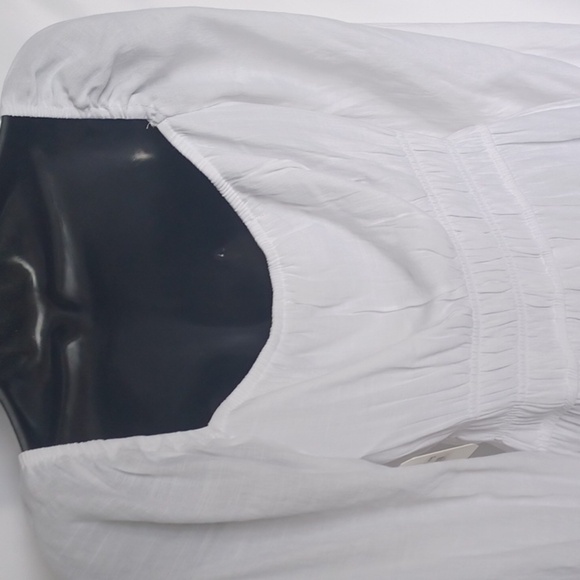 NWT Altar'd State Cotton Ruffled Tiered Mini Dress Size M White Boho Milkmaid - Picture 5 of 8